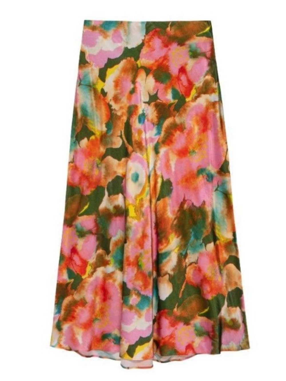 โค๏ธโฆ Rails Watercolor Floral Print A-Line Midi Skirt - Pink Multi